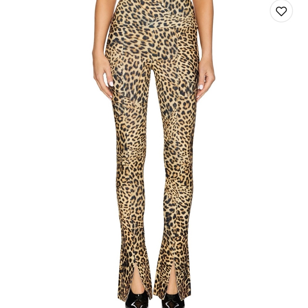 Norma Kamali Animal Print Flare Pants